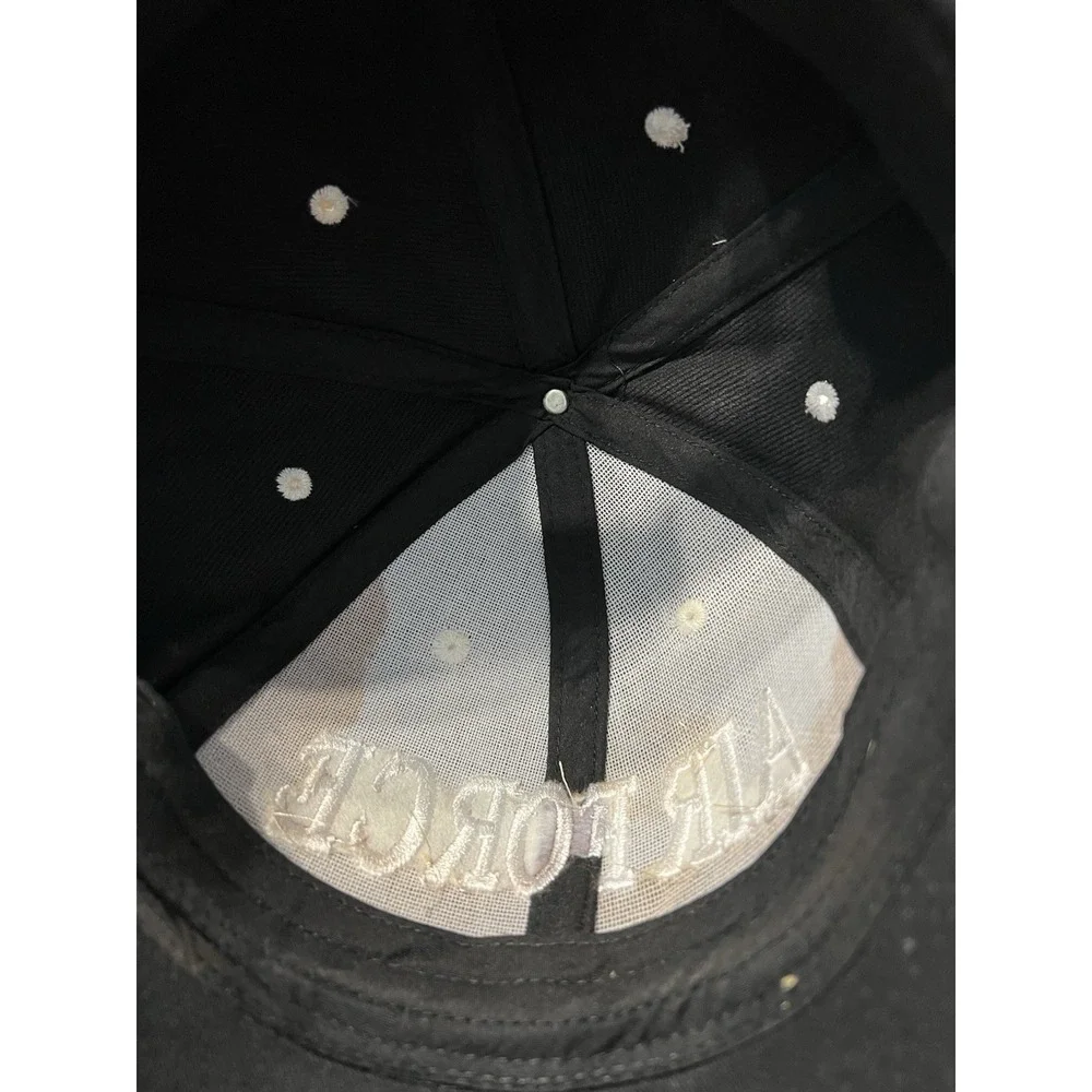 Air Force Black Hat Baseball Cap City Hunter Brand Hook & Loop Adjustable One Sz